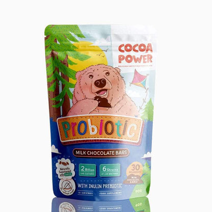 Cocoa Power Kids Probiotic Chocolate – 6 Strains, 2B CFU, Live Cultures & Prebiotics for Happy, Healthy Tummies PBC1690-1 Cocoa Power Chocolate