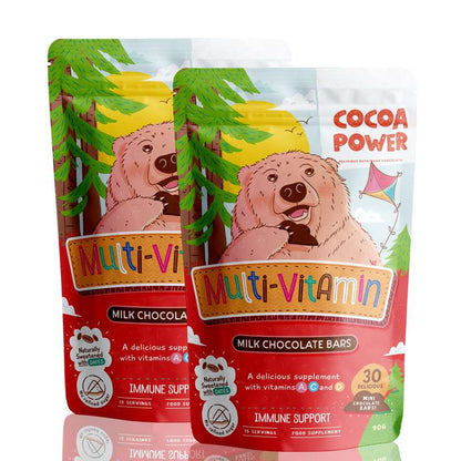 Kids Multi-Vitamin Real Chocolate Supplement 1 Month Supply MVC1690-1M Cocoa Power Chocolate
